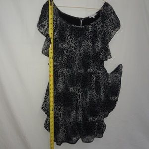 Leopard grey and black cinched at the waste dress